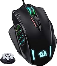 Redragon M908 Impact RGB LED MMO Mouse with Side Buttons Optical Wired Gaming Mouse with 12,400DPI, High Precision, 20 Programmable Mouse Buttons