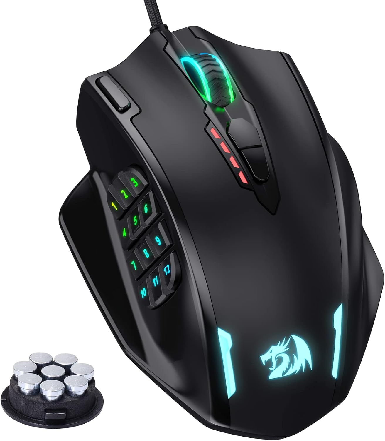 Redragon M908 Impact RGB LED MMO Mouse with Side Buttons Optical Wired Gaming Mouse with 12,400DPI, High Precision, 20 Programmable Mouse Buttons-7