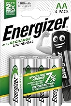 Energizer Rechargeable AA Batteries, Universal Double AA, Pack of 4