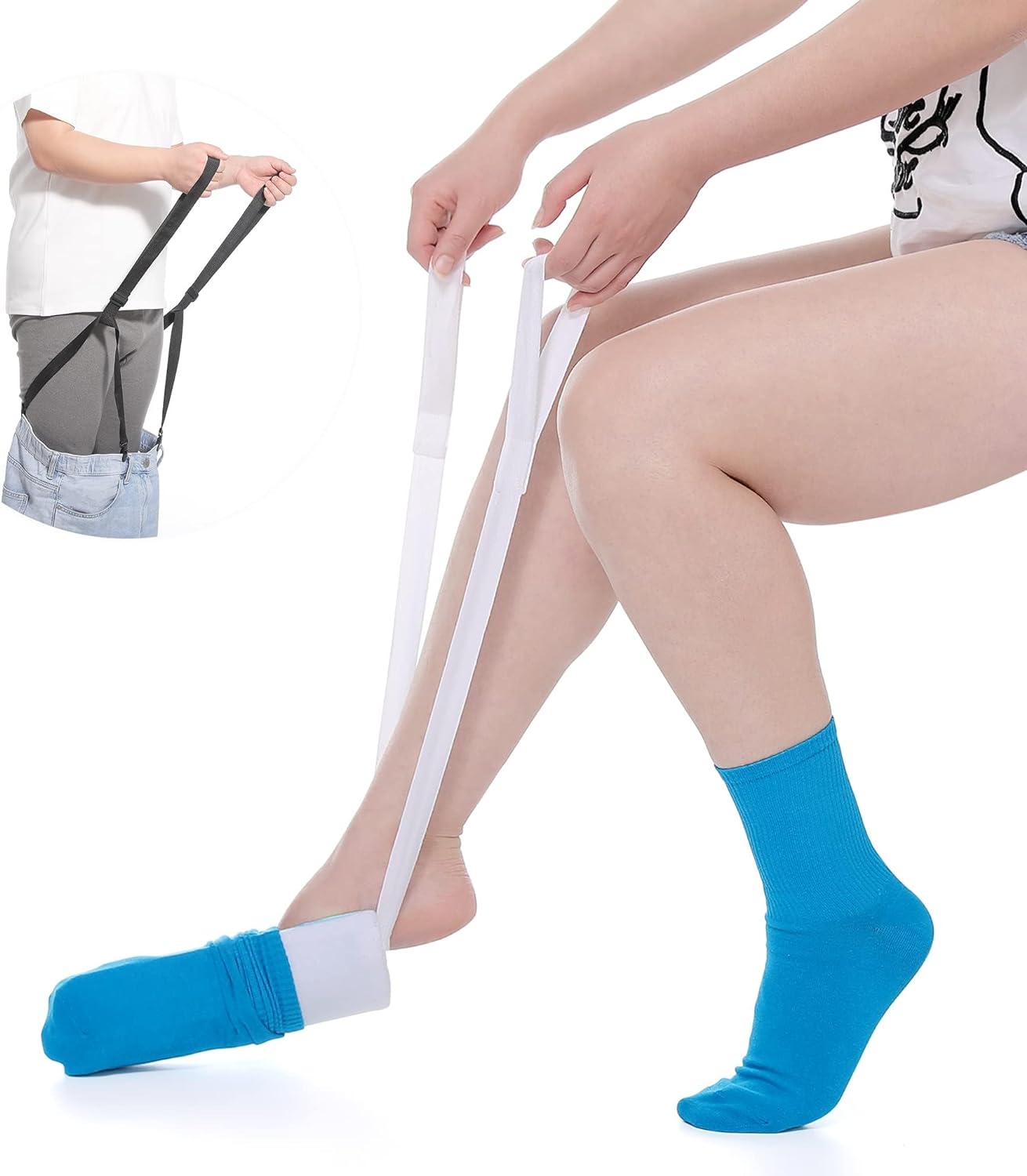 Sock Aid Tool and Pants Assist for Elderly, Disabled,Pregnant, Diabetics - Pulling Assist Device - Socks Helper-0