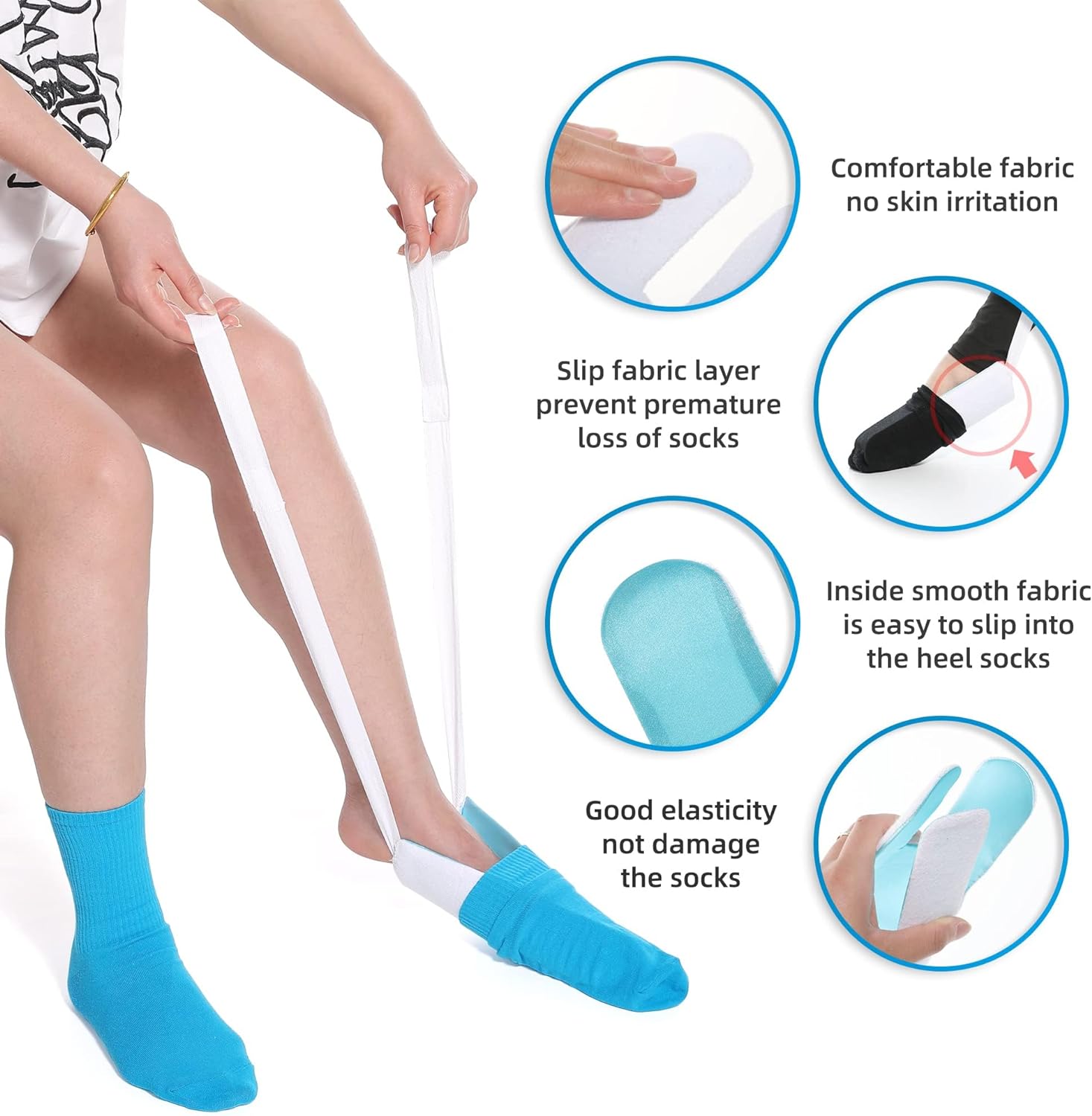 Sock Aid Tool and Pants Assist for Elderly, Disabled,Pregnant, Diabetics - Pulling Assist Device - Socks Helper-1