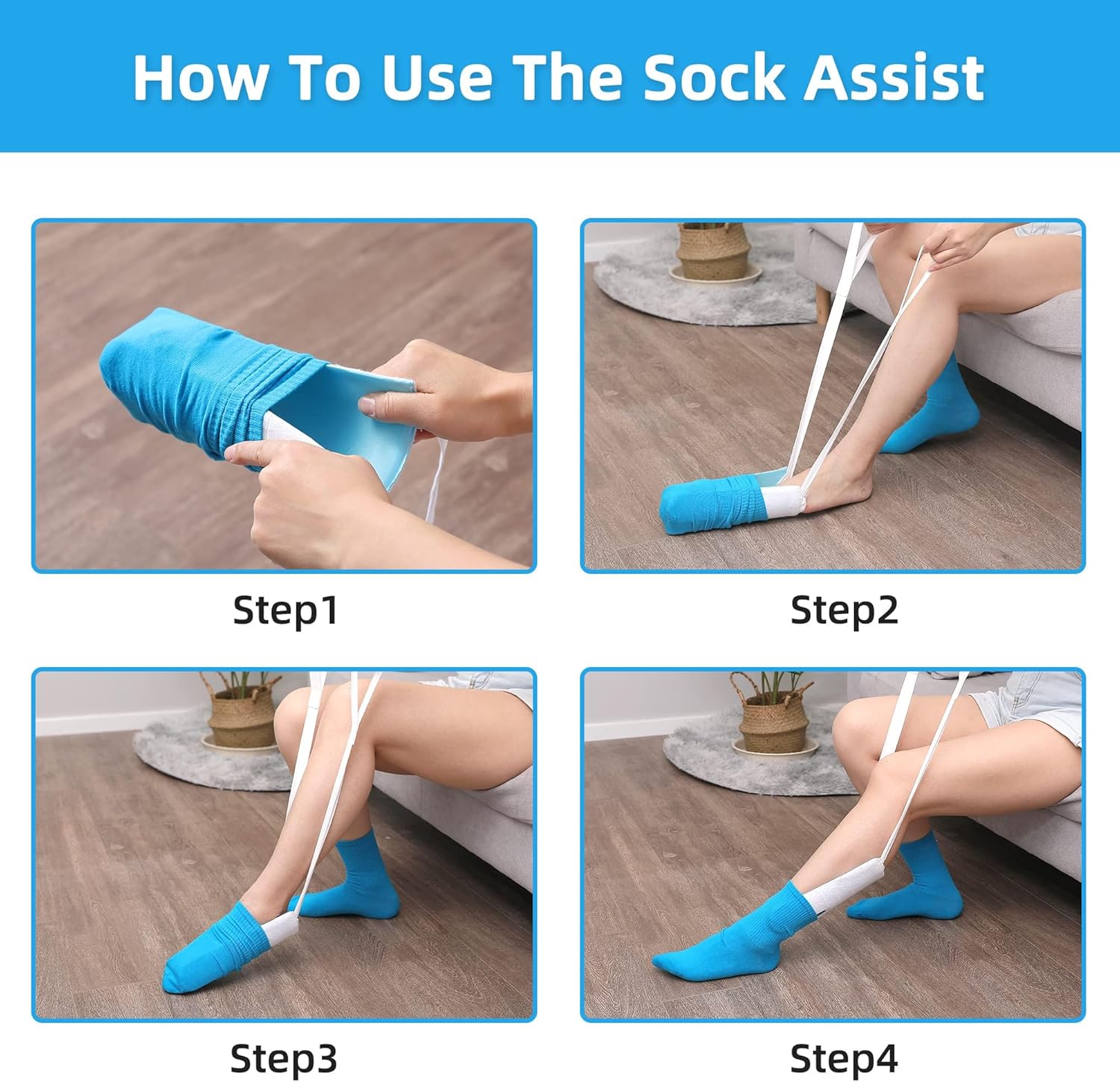 Sock Aid Tool and Pants Assist for Elderly, Disabled,Pregnant, Diabetics - Pulling Assist Device - Socks Helper-2