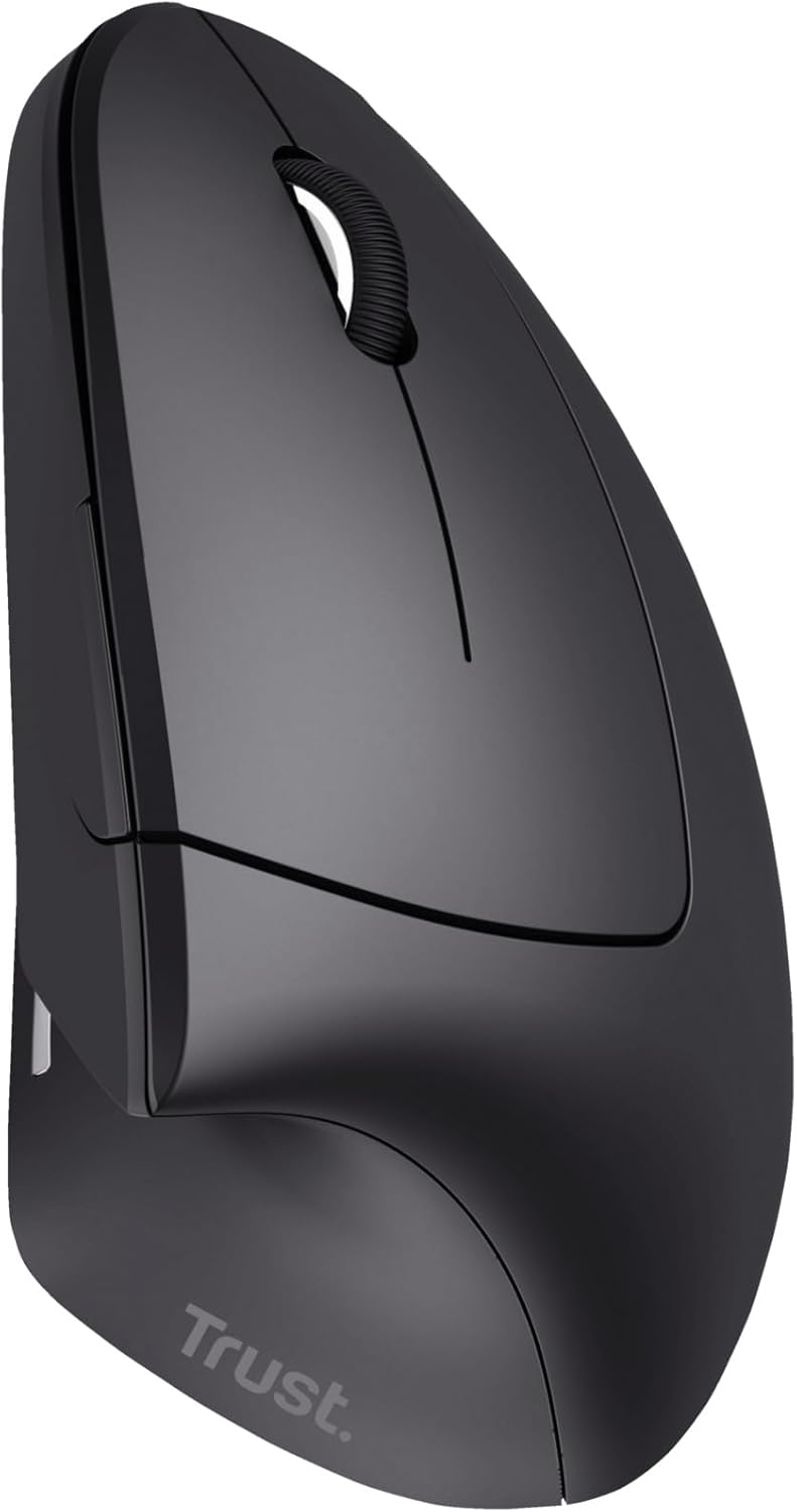 Trust Verto Wireless Ergonomic Mouse, Vertical Mouse with Storable USB Micro-receiver, 800-1600 DPI, 6 Buttons, Illuminated Mouse for Right Hand Users for PC, Laptop, Mac, Batteries Included - Black-10