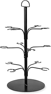 bar@drinkstuff Cocktail Tree Black - Cocktail Glass Display for 12 Glasses, Gin Tree, Ideal for Serving Cocktails or Champagne