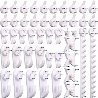 H&S 53pcs Picture Hanging Hooks Photo Frame Hanger Hook Set Kit Pins - Non-Trace White for Hard Brick Walls Canvas Prints - Picture Hanging Hook - Photo Frame Hook - Picture Hooks for Brick Walls