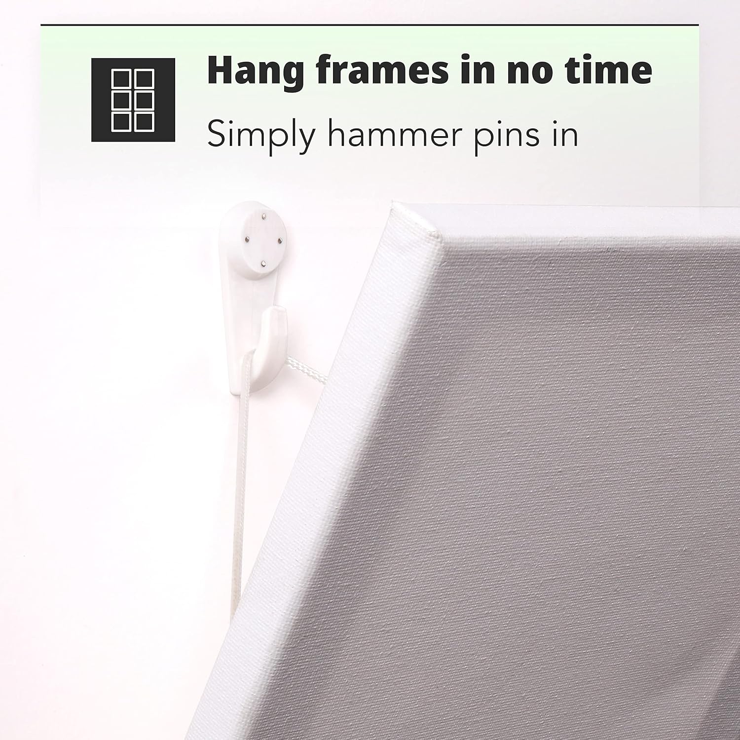 H&S 53pcs Picture Hanging Hooks Photo Frame Hanger Hook Set Kit Pins - Non-Trace White for Hard Brick Walls Canvas Prints - Picture Hanging Hook - Photo Frame Hook - Picture Hooks for Brick Walls-3