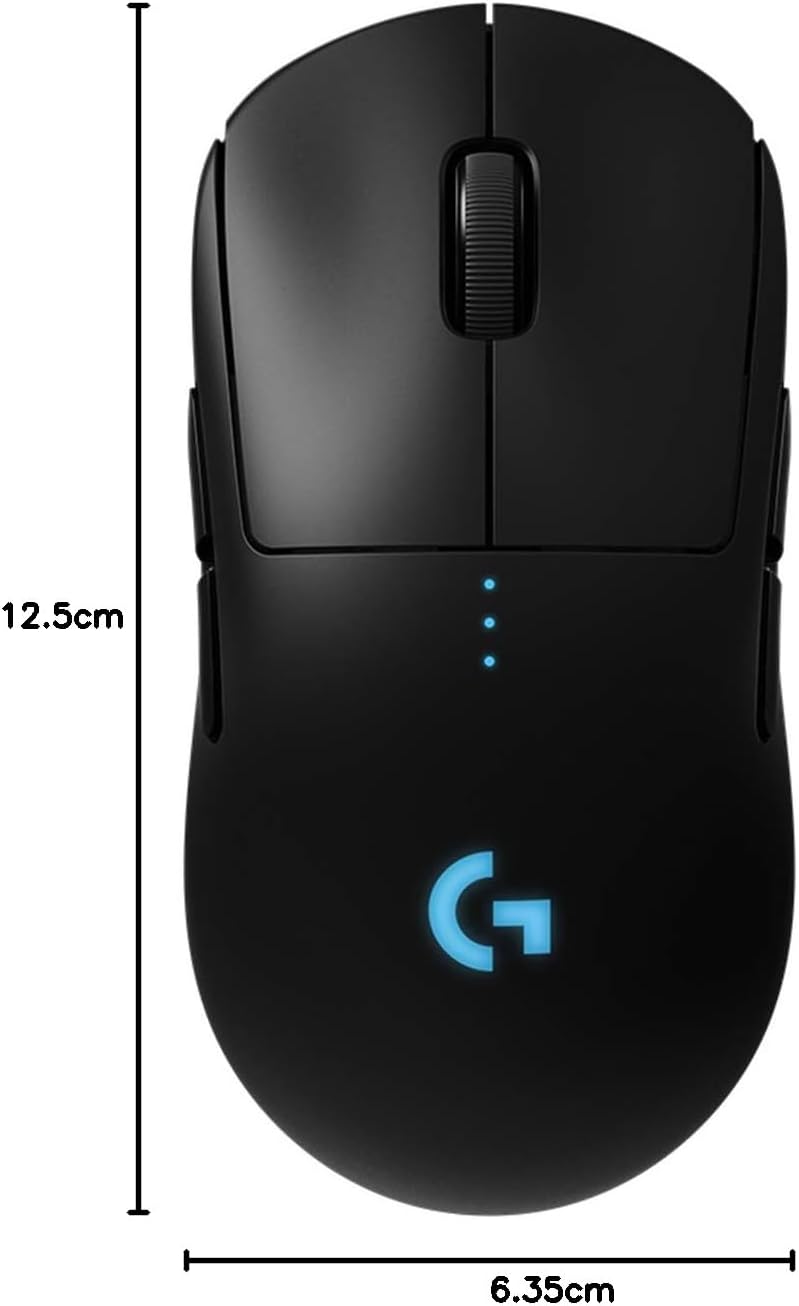 Logitech G PRO Wireless Gaming Mouse, HERO 25K Sensor, 25,600 DPI, RGB, Ultra Lightweight, 4-8 Programmable Buttons, Long Battery Life, POWERPLAY-compatible, UK Packaging, PC/Mac - Black-8