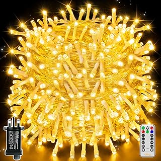 Ollny Outdoor Christmas Tree Lights - 80m 800 LED Fairy Light Christmas Decorations White Waterproof String Lights Mains Powered Plug in with Remote/Timer 8 Modes for Outside/Garden/Indoor/Window