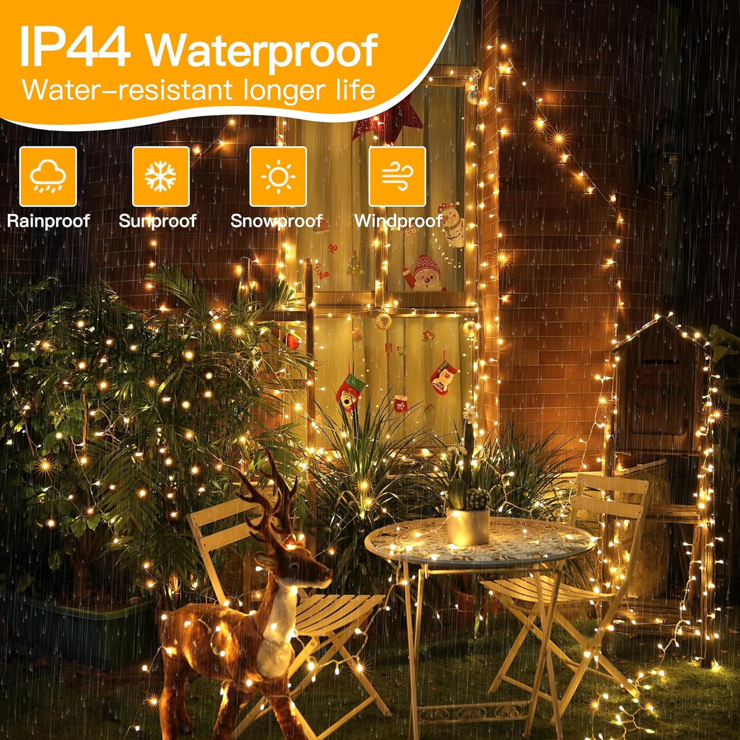 Ollny Outdoor Christmas Tree Lights - 80m 800 LED Fairy Light Christmas Decorations White Waterproof String Lights Mains Powered Plug in with Remote/Timer 8 Modes for Outside/Garden/Indoor/Window-2