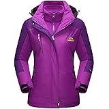 TACVASEN Women's 3-IN-1 Jackets Waterproof Fleece Jacket Outdoor Skiing Snowboarding Coat