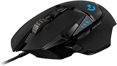 Logitech G G502 HERO High Performance Wired Gaming Mouse, HERO 25K Sensor, 25,600 DPI, RGB, Adjustable Weights, 11 Programmable Buttons, On-Board Memory, PC/Mac - Black