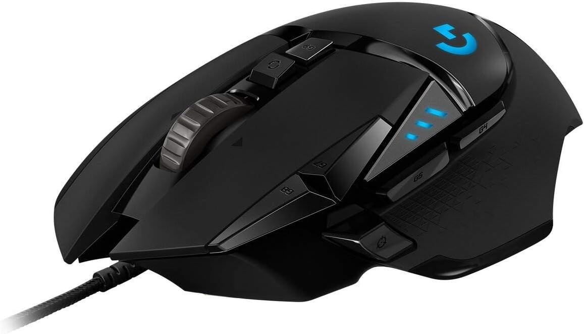 Logitech G G502 HERO High Performance Wired Gaming Mouse, HERO 25K Sensor, 25,600 DPI, RGB, Adjustable Weights, 11 Programmable Buttons, On-Board Memory, PC/Mac - Black-0