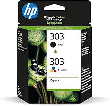 HP 303 (3YM92AE) Original Printer Cartridges 2 Count (Pack of 1) (1xblack, 1xcolor) for HP ENVY 6200, 7100, 7134,7220e,7221e,7224e,7800,7900e Tango Printer.Black - 1X 200 pg|Tri-color - 1 x 165 pg