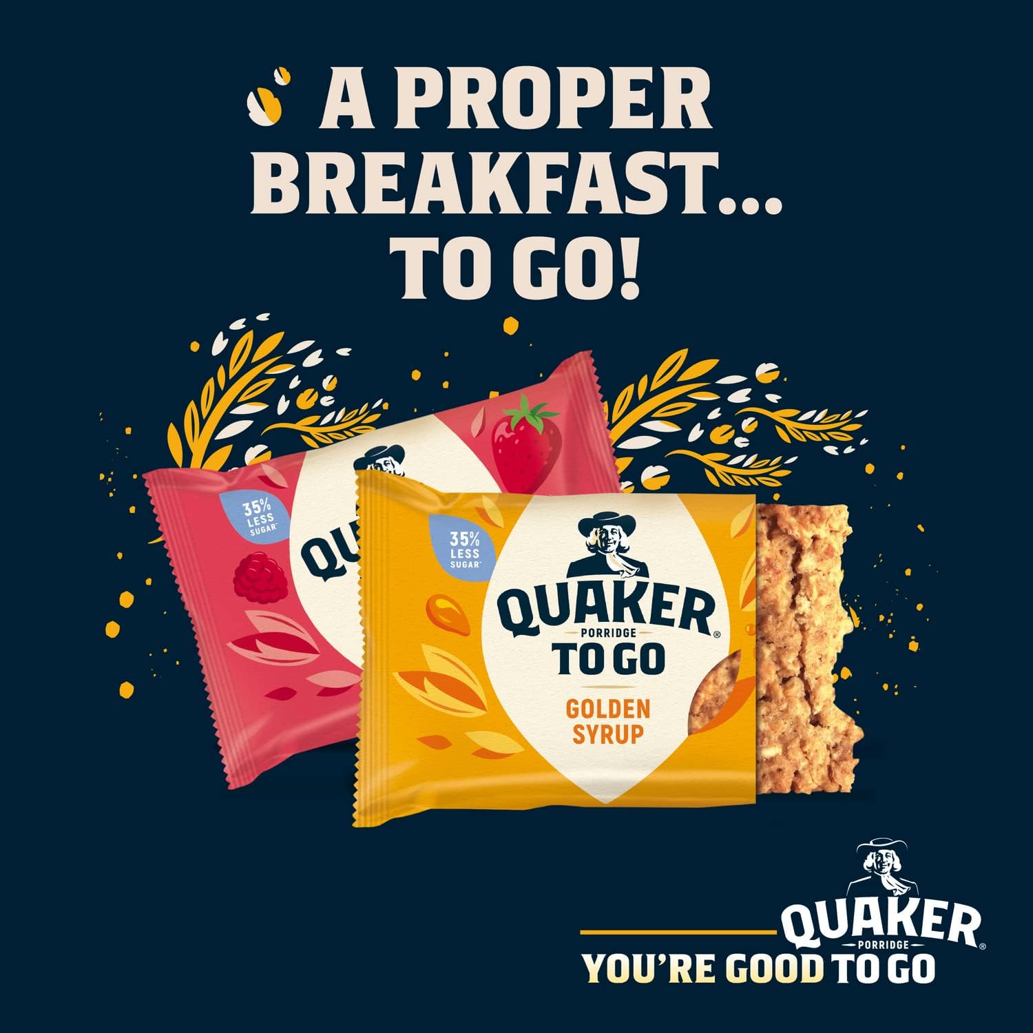 Quaker Porridge To Go Breakfast Bar Golden Syrup 12 x 55 g-3