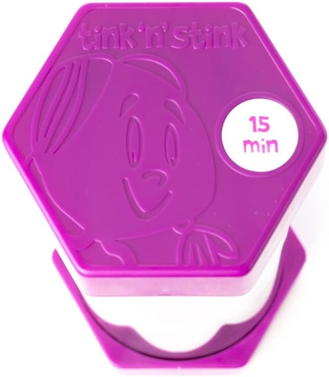 Tink n Stink Large Sand Timer 15 Minute Purple Hourglass with Robust End Caps Quiet Time Management Classroom Exams Meetings Exercise-5