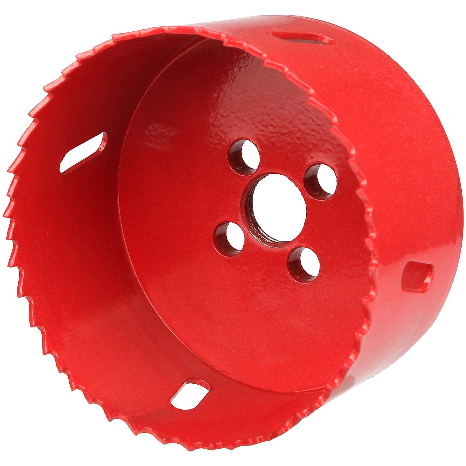 ASelected 80mm BI-Metal Hole Saw M42 HSS Circular Hole Cutter with Hexagon Adapter and Centring Drill Red Bi Metal Holesaw for Plastic, Thin Metal, Cornhole Boards-4