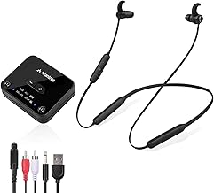 Avantree HT4186 Wireless Headphones Earbuds for TV Listening, Neckband Earphones Set w/Bluetooth Transmitter for OPTICAL Digital Audio, RCA, 3.5mm Aux Ported TVs, PLUG n PLAY, No Audio Delay