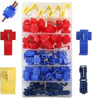 HO2NLE 65pcs Scotch Lock Connectors Scotch Locks Quick Splice Connector Terminals T-Tap Car Electrical Connectors Branch Crimp Connectors Set for Motorcycle Automotive 3 Size Red Blue Yellow