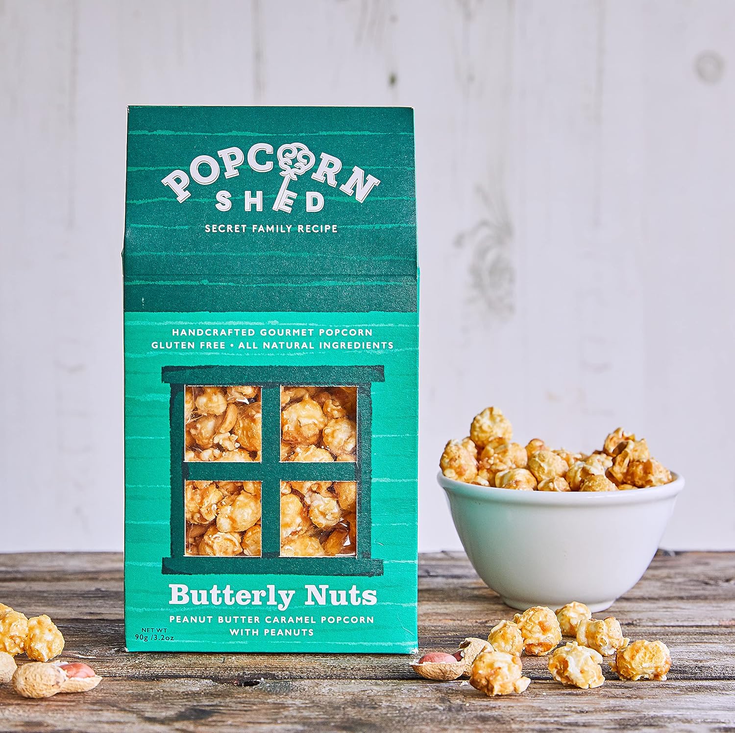 Popcorn Shed Butterly Nuts Gourmet Popcorn, Gift Box, Gluten Free, Natural, Vegetarian Movie Night Snack, 80 g-1