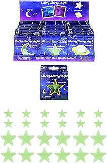 Henbrandt Glow in the Dark Star Stickers 24pcs Party Pack Starry Night Glow in the Dark Wall Stickers for Kids Bedroom Night Light Ceiling Stickers Party Favours Loot Bag Fillers for Girls and Boys