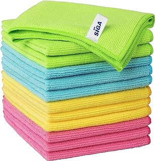 MR.SIGA Microfiber Cleaning Cloth,Pack of 12, Size:32 x 32 cm