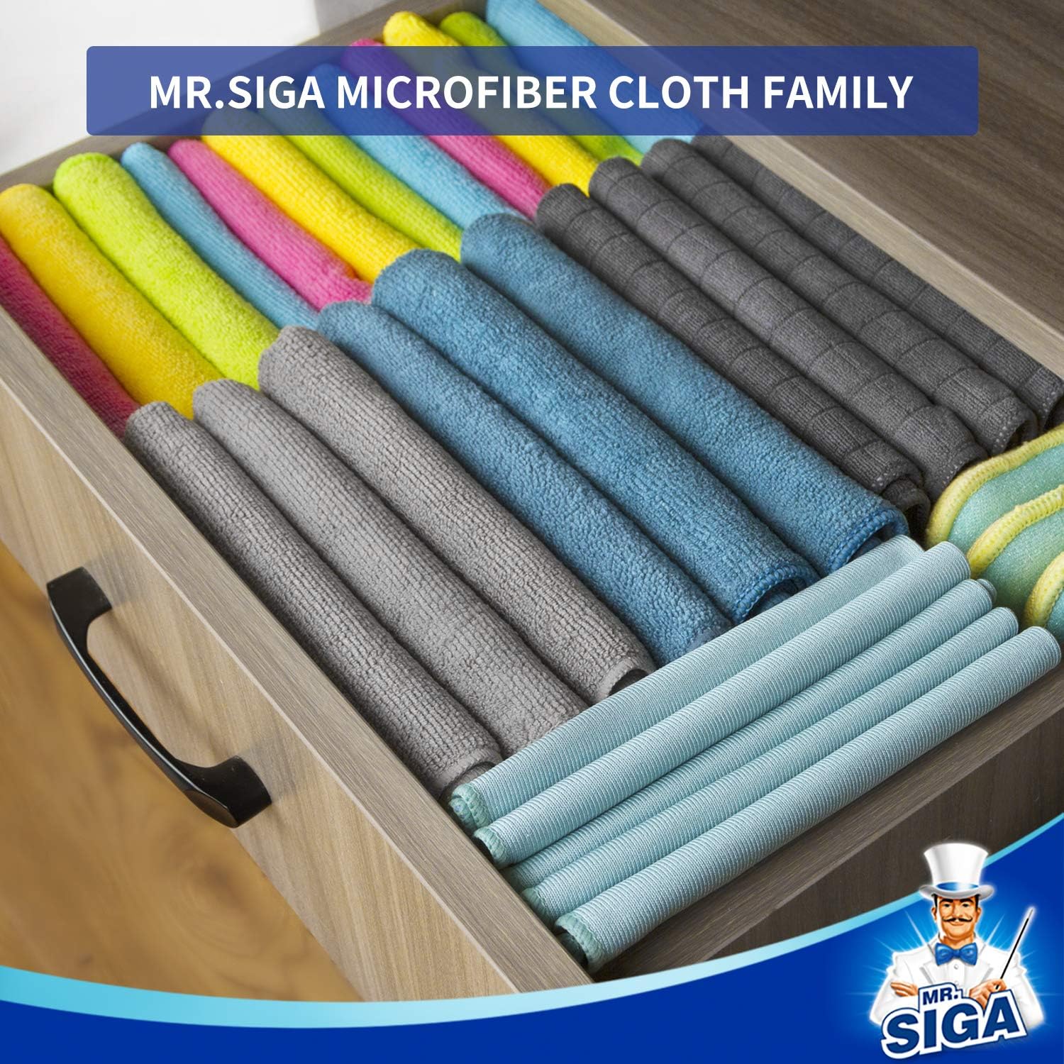 MR.SIGA Microfiber Cleaning Cloth,Pack of 12, Size:32 x 32 cm-2