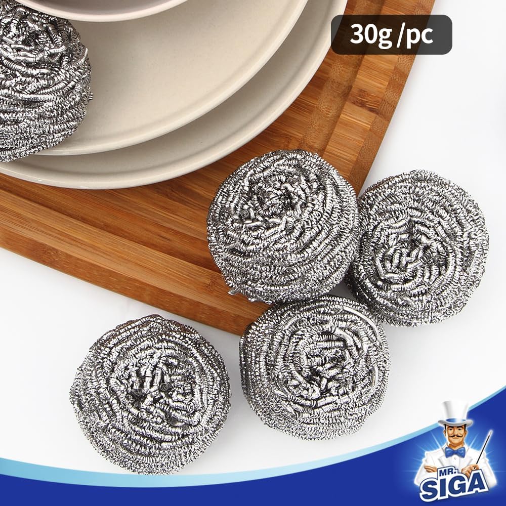 MR.SIGA Stainless Steel Scourer, Pack of 6, 30g-2