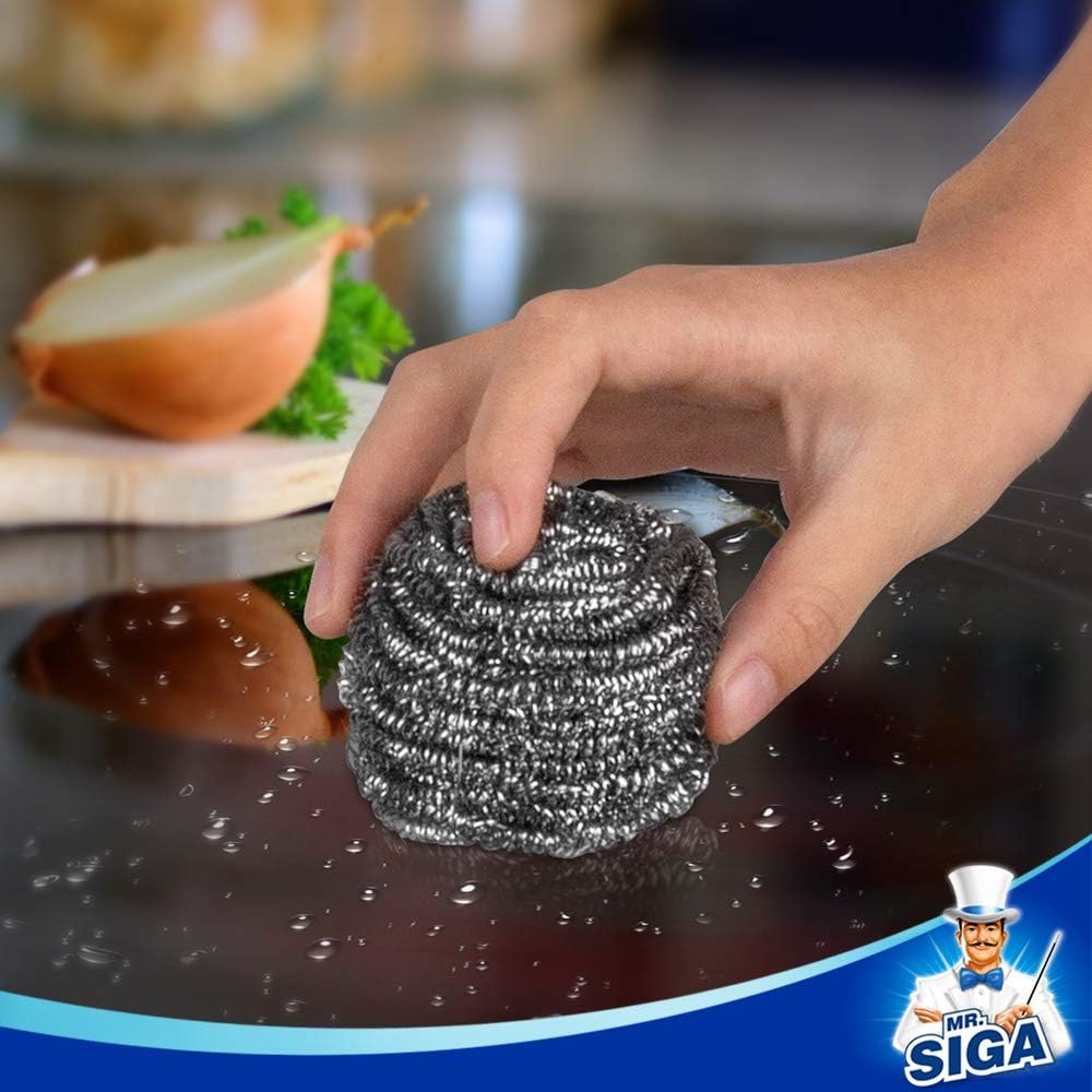 MR.SIGA Stainless Steel Scourer, Pack of 6, 30g-4