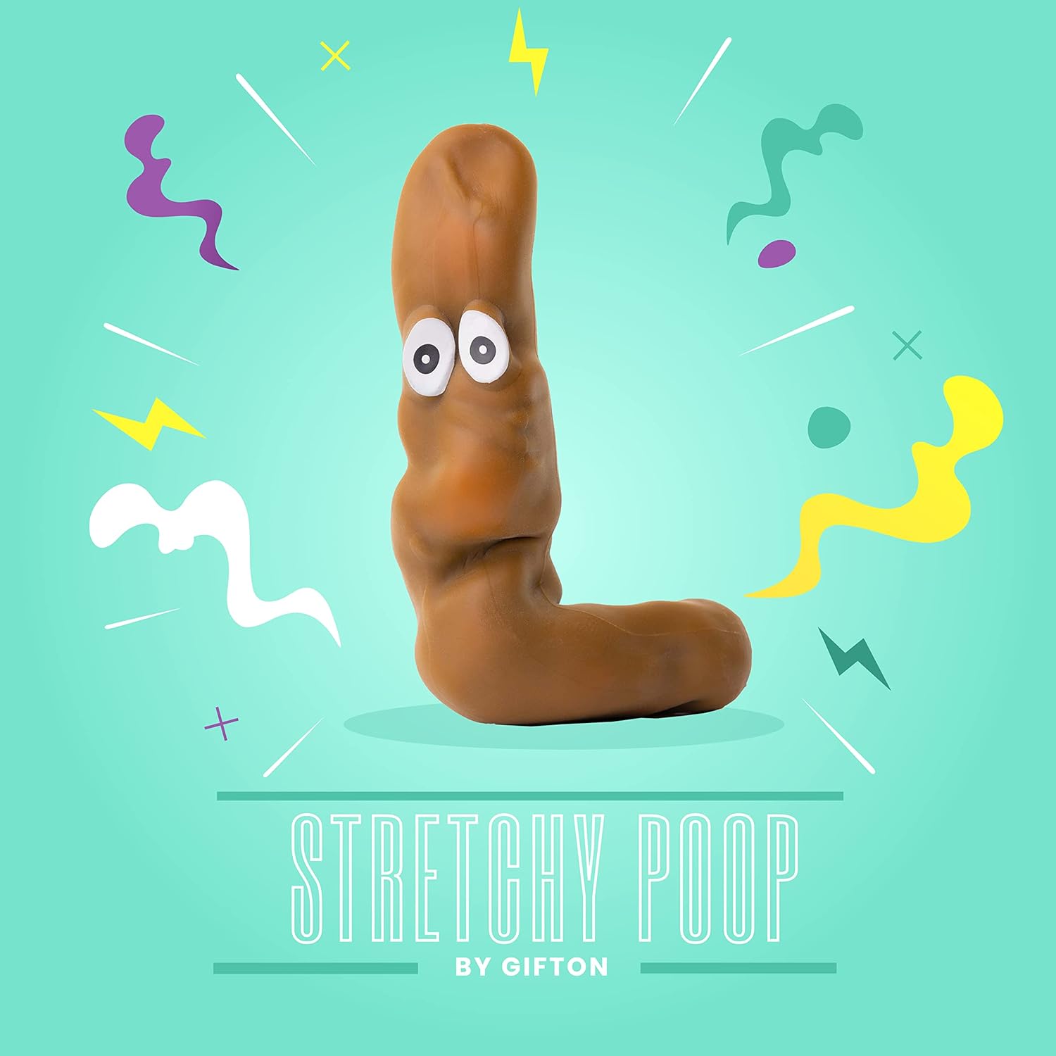 Gifton - Stretchy Poo Stress Relief Ball Fake Poop - Novelty 2020 Design - Gift for Boys Girls Men Women Teen Kids - Funny Birthday Joke Prank Present Christmas Stocking Filler Toys - 1 Supplied-4