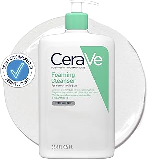 CeraVe Foaming Cleanser with Niacinamide and 3 Essential Ceramides for Normal to Oily Skin 1L