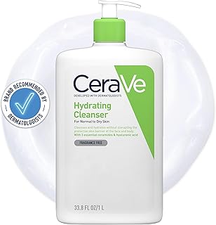 CeraVe Hydrating Cleanser with Hyaluronic Acid and 3 Essential Ceramides for Normal to Dry Skin 1L