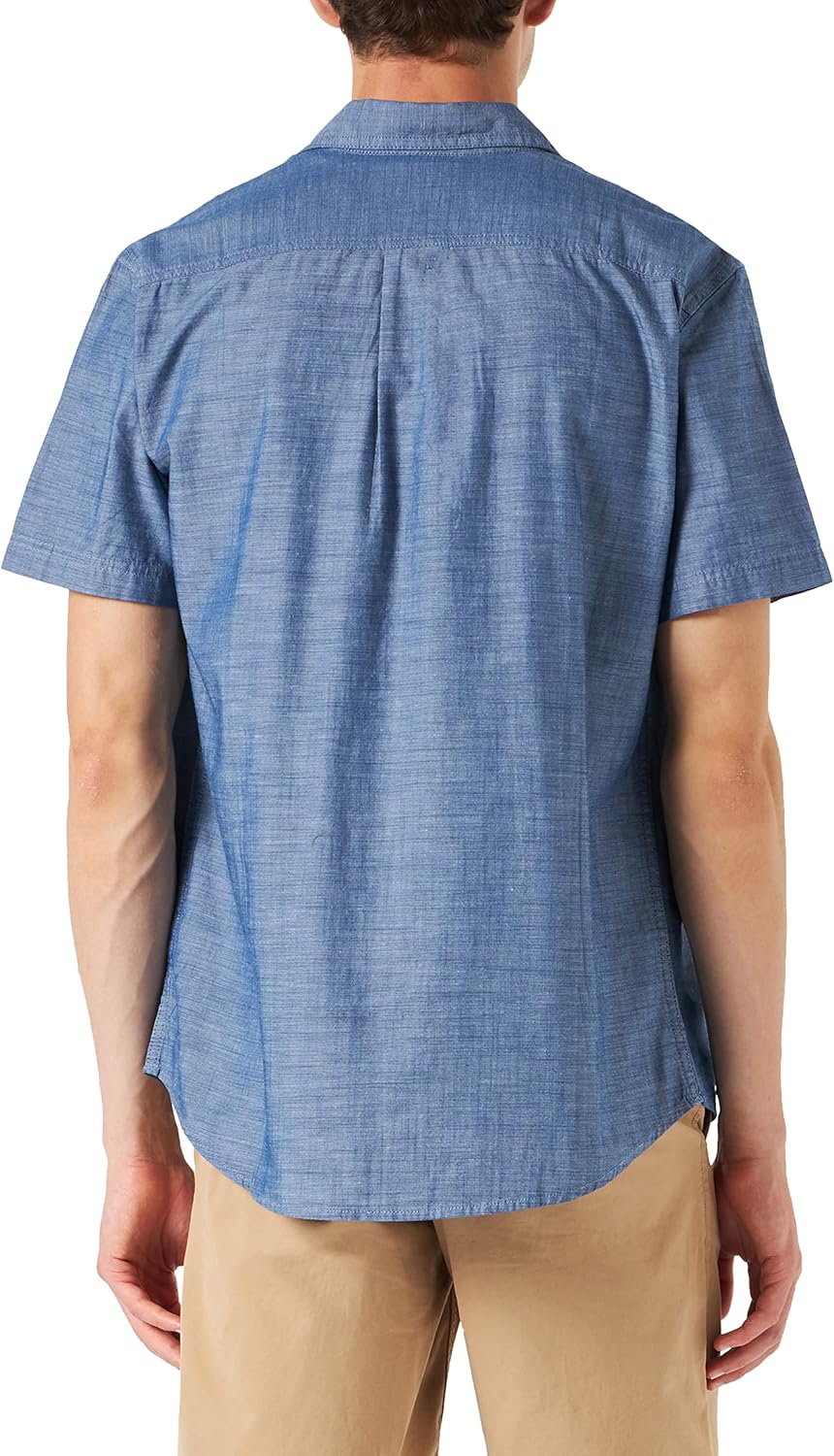 Amazon Essentials Men's Short-Sleeve Chambray Shirt-3