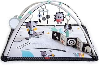 Tiny love black and white gymini, 2-in-1 musical baby play mat, 0+ months, baby play gym, 18 activities, interactive musical toy, high contrast baby book, adjustable arches, magical tales