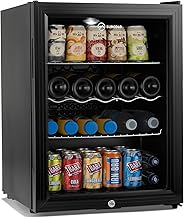 Subcold Super65 LED - Table-Top Fridge | 65L Beer, Wine & Drinks Fridge | LED Light + Lock & Key | Energy Efficient (Black)