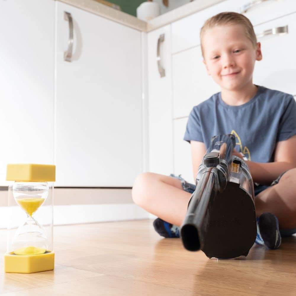 Tink n Stink Large Sand Timer 3 Minute Yellow Hourglass with Robust End Caps Quiet Time Management Classroom Games Home Office…-2