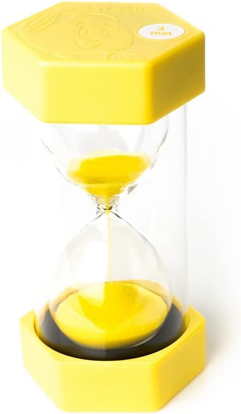 Tink n Stink Large Sand Timer 3 Minute Yellow Hourglass with Robust End Caps Quiet Time Management Classroom Games Home Office…-4