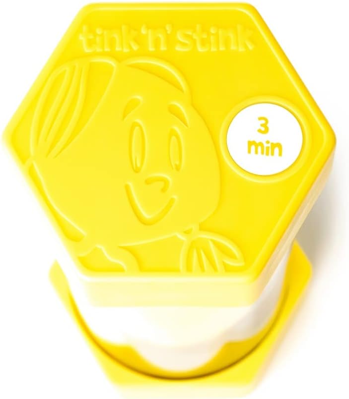 Tink n Stink Large Sand Timer 3 Minute Yellow Hourglass with Robust End Caps Quiet Time Management Classroom Games Home Office…-5