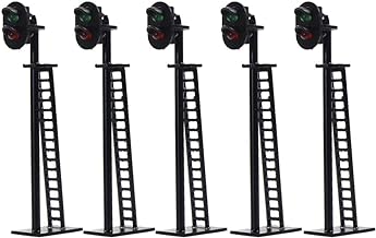 JTD03 5pcs Model Railway 2-Light Block Signal Green/Red HO Scale 6.4cm 12V Led Traffic lights for Train Layout New