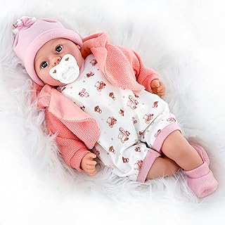 The Magic Toy Shop Bibi Doll - 18" Lifelike Large Size Soft Bodied Baby Doll Girls Boys Toy Dolly With Sounds and Comforter (Peach)