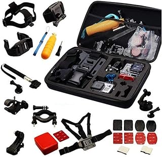 Navitech 30 in 1 Action Camera Accessory Combo Kit with EVA Case Compatible With The XIKEZAN 4K WIFI Action Camera 16MP Waterproof Sports Diving Cam DV Camcorder with 2.0" LCD Screen