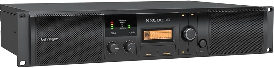 Behringer NX6000D Ultra-Lightweight 6000 Watt Class-D Power Amplifier with DSP Control and SmartSense Loudspeaker Impedance Compensation, Pc compatible only