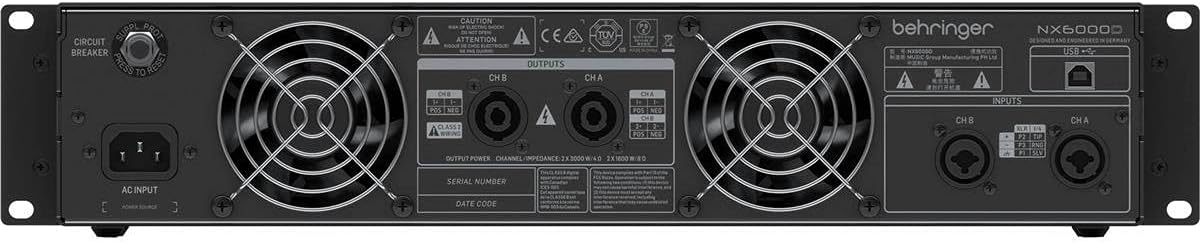 Behringer NX6000D Ultra-Lightweight 6000 Watt Class-D Power Amplifier with DSP Control and SmartSense Loudspeaker Impedance Compensation, Pc compatible only-3