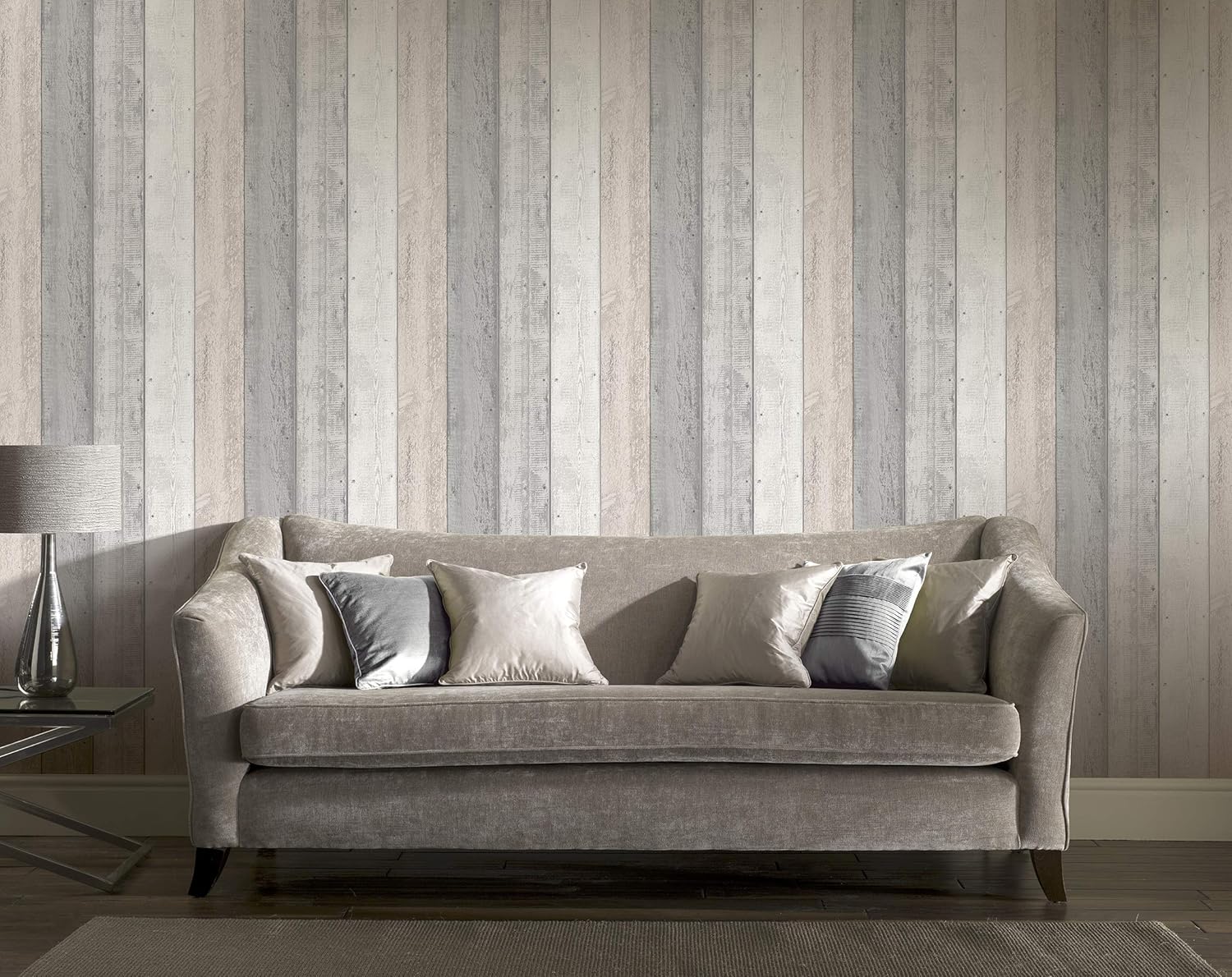 Arthouse Pink & Grey Painted Wood Effect Wallpaper - Wide Wood Planks - Distinctive & Modern has a Natural Beauty of its own - Palette of Greys & Pinks Softens & Introduces a Light & Airy Feel 902809-5