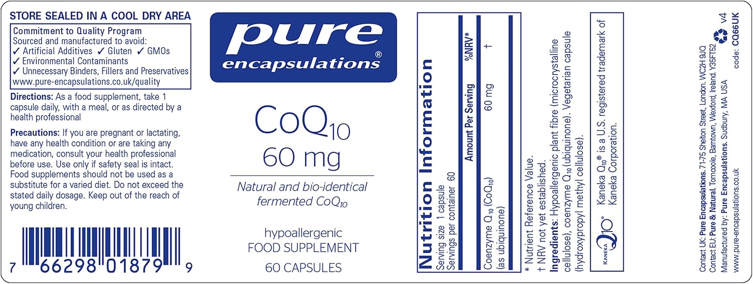 Pure Encapsulations - CoQ10 60mg - Natural and Bio-Identical Fermented Coenzyme Q10-60 Capsules-8