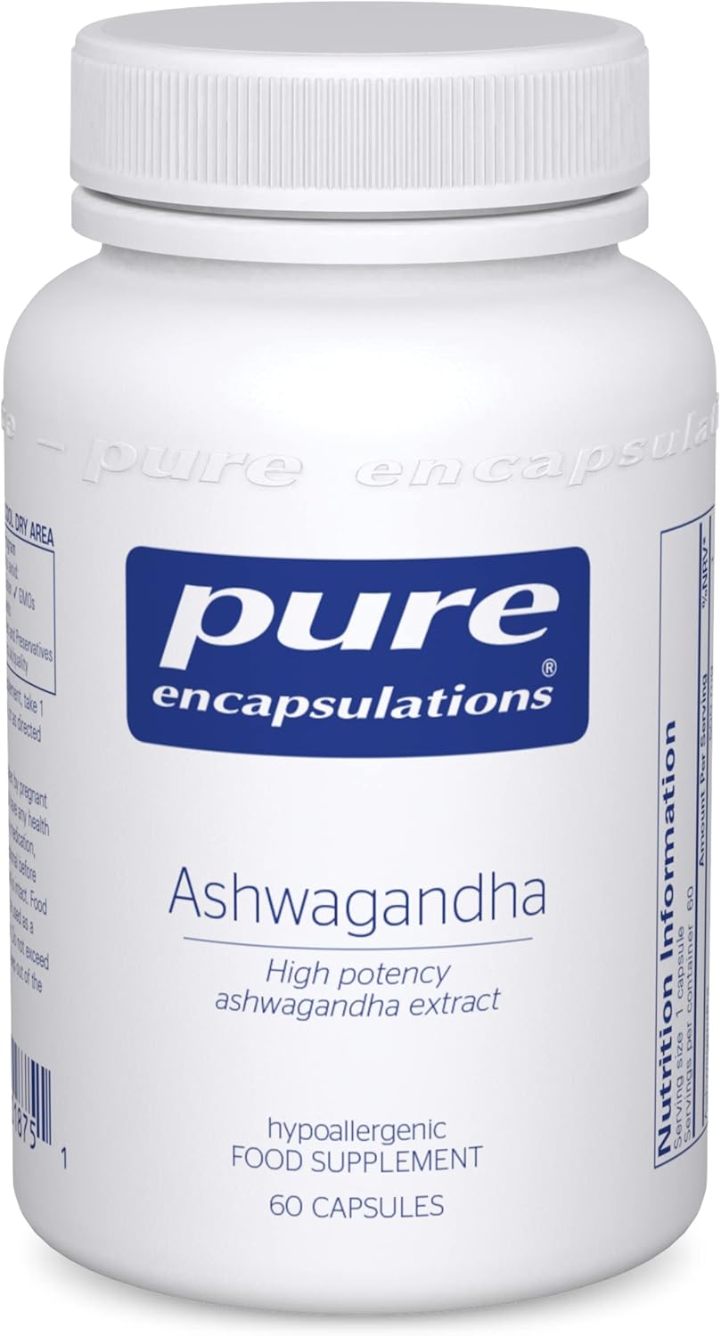 Pure Encapsulations - Ashwagandha High Potency Extract 500mg - Indian Ginseng/Winter Cherry Supplement to Support Cognitive and Joint Function - 60 Vegetarian Capsules-0