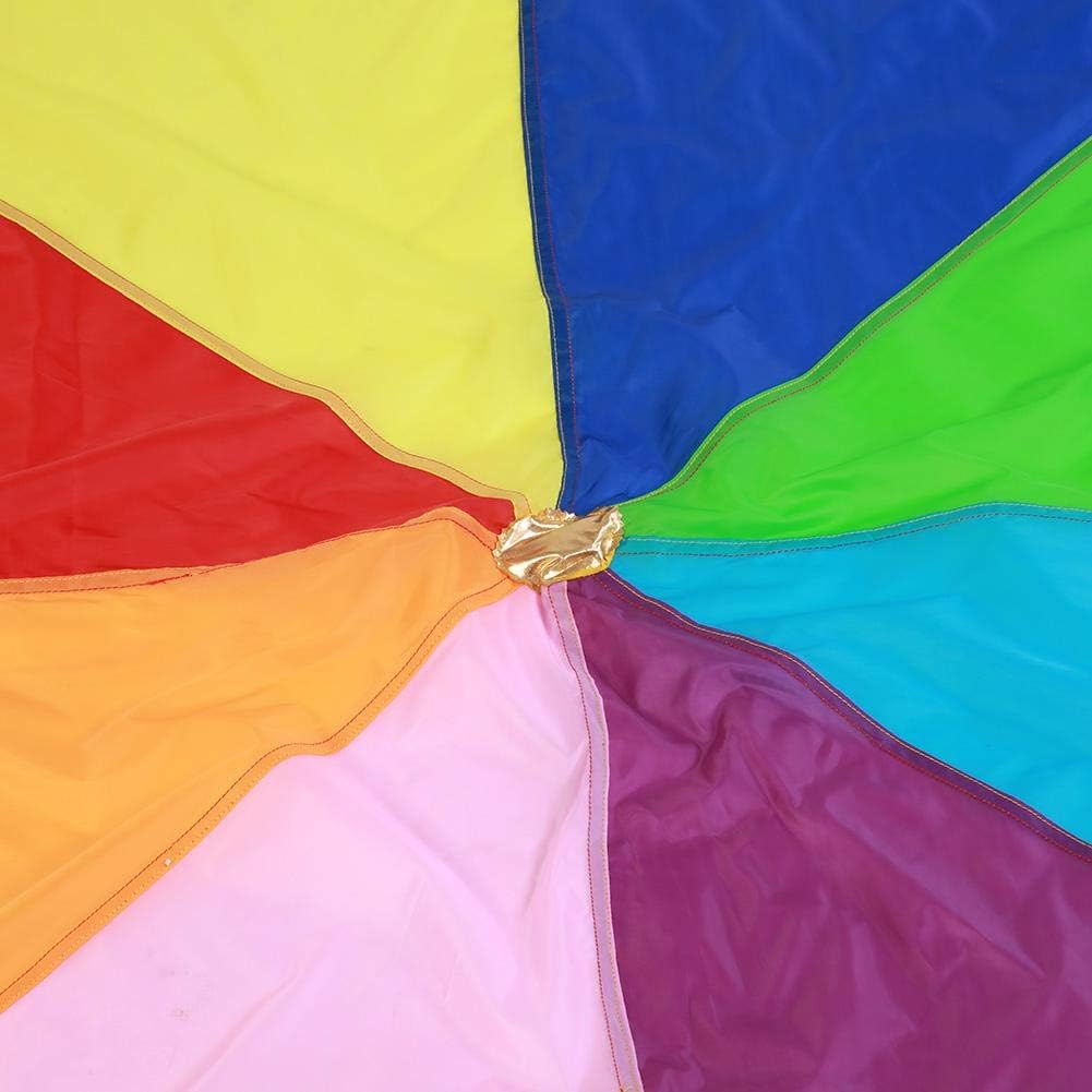 Kids Parachute Giant Multicolored Kid’s Play Parachute Canopy with 16 Handles Indoor & Outdoor Games and Exercise Toy Promote Teamwork, Fitness, Social Bonding(3.6m)-4