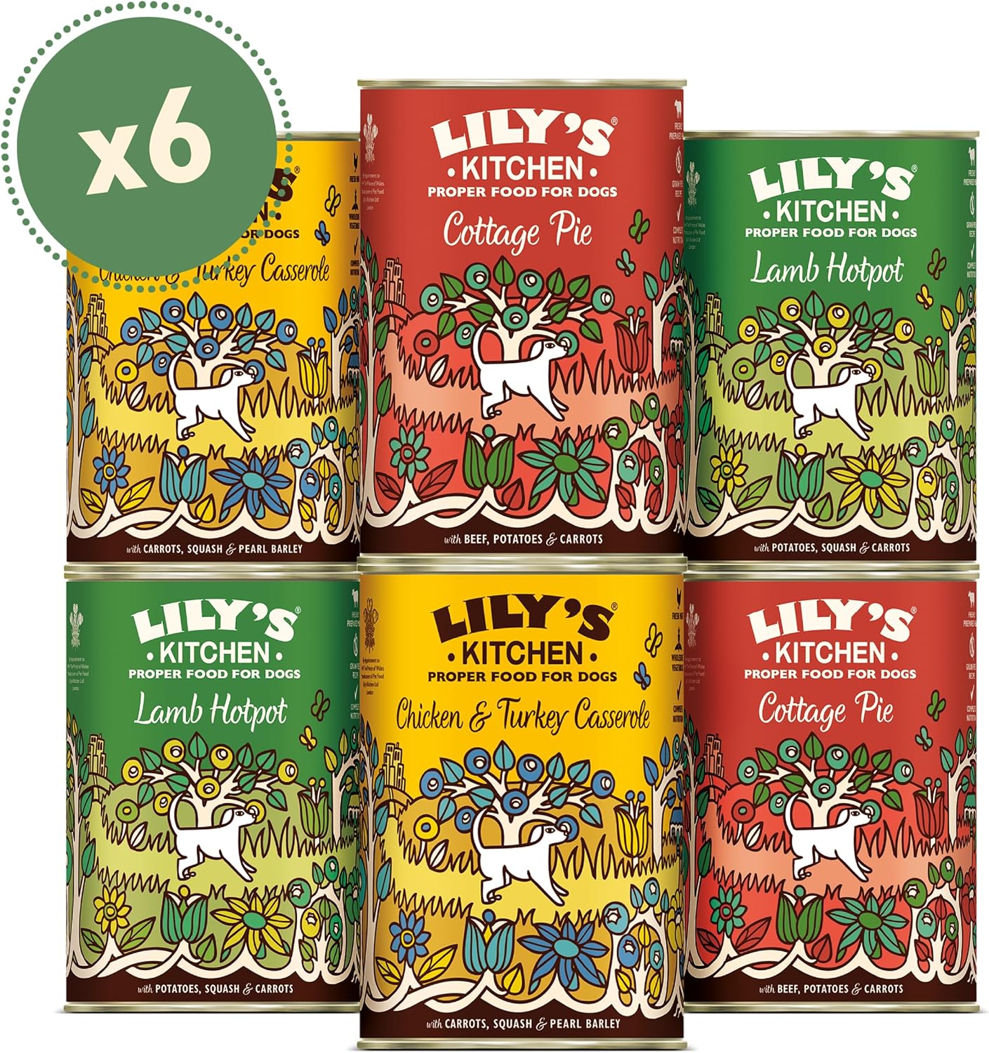 Lily's Kitchen Natural Adult Wet Dog Food Tins Classic Dinners Variety Pack 6 x 400g-3