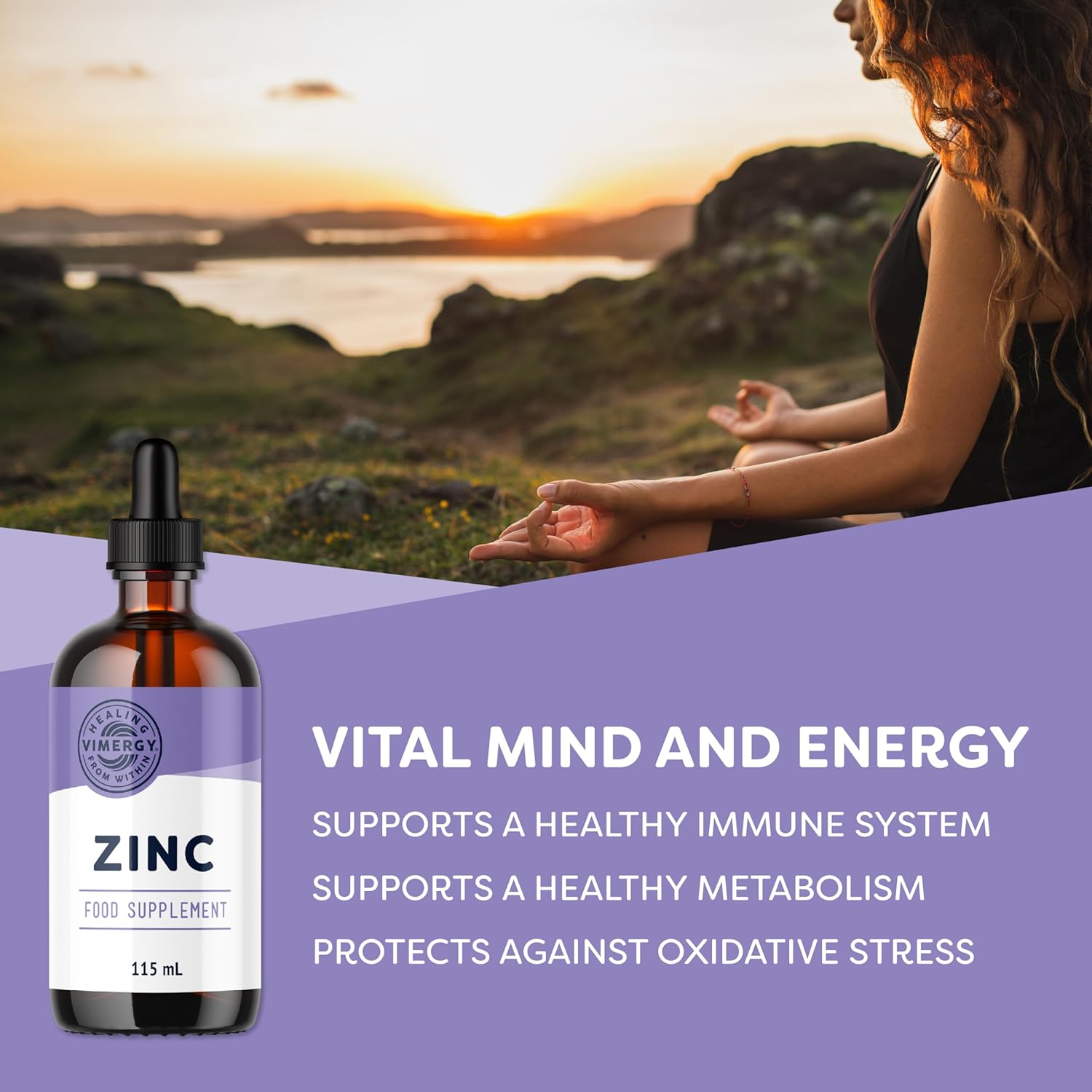 Vimergy Liquid Zinc 115 mL – 57 Servings – Liquid Zinc Supplement – Supports Immunity, Metabolism & Bone – Antioxidant – No Refined Sugar – Gluten-Free Non-GMO Kosher Vegan/Paleo Friendly-1