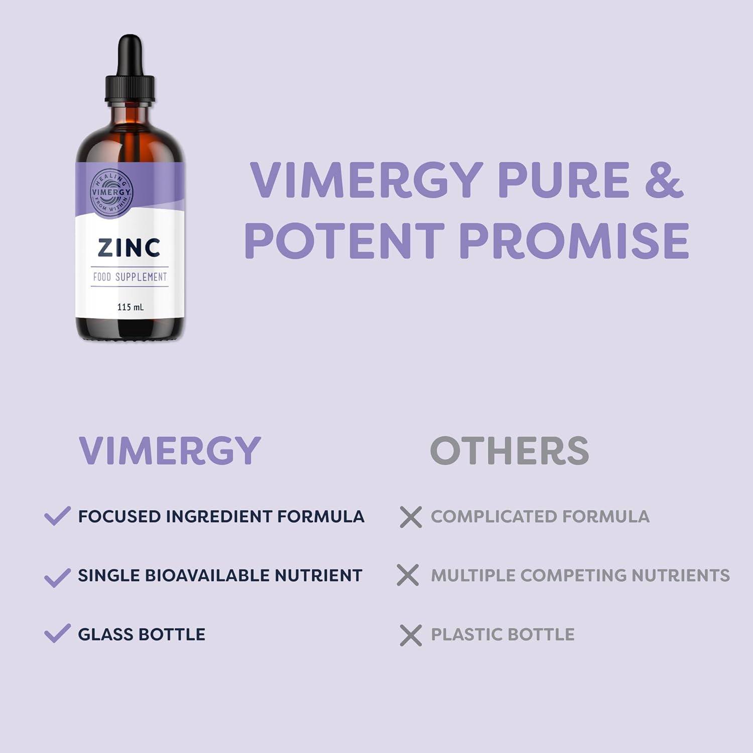 Vimergy Liquid Zinc 115 mL – 57 Servings – Liquid Zinc Supplement – Supports Immunity, Metabolism & Bone – Antioxidant – No Refined Sugar – Gluten-Free Non-GMO Kosher Vegan/Paleo Friendly-3