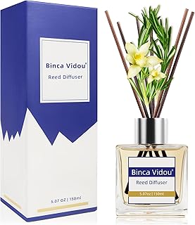 Binca Vidou Reed Diffuser Set, Bergamot Vanilla Lavender and Jasmine Scented Oil Reed Diffusers for Bedroom Living Room Office, Giftable & Stress Relief 150 ml/5.07 oz